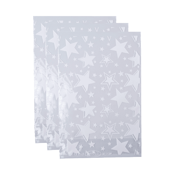 BOLSA ESTRELLAS METÁLICA BLANCA